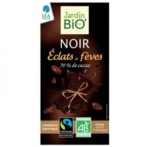 Шоколад чёрный с кусочками какао бобов Био, 70% какао (100г)