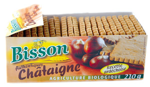 Печенье песочное Каштаны БИО, 22% каштанов, мёд