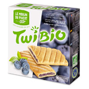 Бисквиты TwiBio Myrtille с черничной начинкой, 150г ― Сеть магазинов "La Bio". Интернет-магазин биопродуктов.