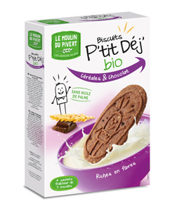 Бисквиты P'tit Dej Chocolat Завтрак злаки с шоколадом, 190г