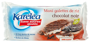 Хлебцы Макси из зёрен риса с черным шоколадом без добавления сахара (сахаров<1%), содержание шоколада 60%, с кунжутом, 100 г