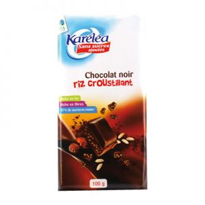 Шоколад черный с воздушным рисом без добавления сахара (сахаров<1%), 53,6% какао , 100 г ― Сеть магазинов "La Bio". Интернет-магазин биопродуктов.