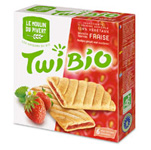 Бисквиты TwiBio Fraise с клубничной начинкой, 150г