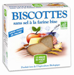 Тосты Biscottes bises из пшеничной муки грубого помола без сахара и соли Био, 270 г