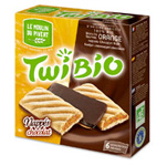 Бисквиты TwiBio Orange Chocolat Noir с апельсиновой начинкой в шоколадной глазури, 150г