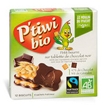 Бисквиты-мини P'tiwiBio Chocolat Noir с черным шоколадом, 150г